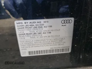 2017 Audi Q3 Premium with VIN WA1ECCFS1HR002039, listed as a Copart auction lot 61215381 with 60,429 mi miles. Bid and sale history available at carsss.com. Image 10.