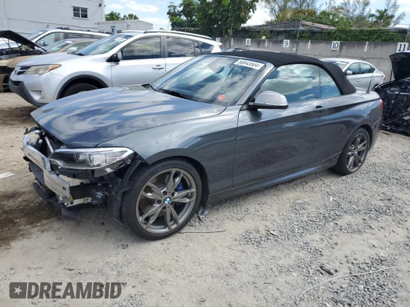 2016 BMW 2 Series M235i with VIN WBA1M1C55GV394370, listed as a Copart auction lot 50843504 with 55,672 mi miles. Bid and sale history available at carsss.com. Image 1.