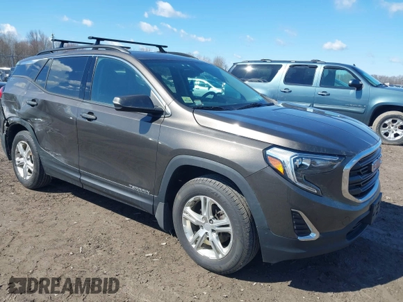 2019 GMC Terrain SLE with VIN 3GKALTEV5KL169314, listed as a IAAI auction lot 42054718 with 96,841 mi miles. Bid and sale history available at carsss.com. Image 1.