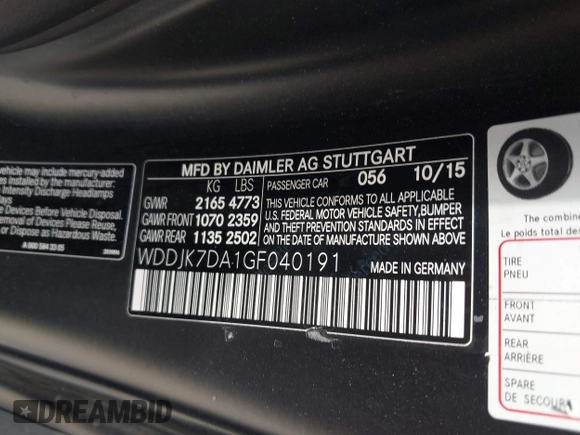 2016 Mercedes-Benz SL 550 z VIN WDDJK7DA1GF040191, wystawiony jako IAAI lot #42441489 z przebiegiem 98 755 mil mil oraz . Historia ofert i sprzedaży dostępna na DreamBid. Obrazek 9.