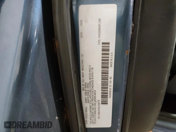 2005 Subaru Legacy z VIN 4S3BL616257228778, wystawiony jako Copart lot #56799995 z przebiegiem 157 615 mil mil oraz Szkoda całkowita • Salvage title. Historia ofert i sprzedaży dostępna na DreamBid. Obrazek 12.