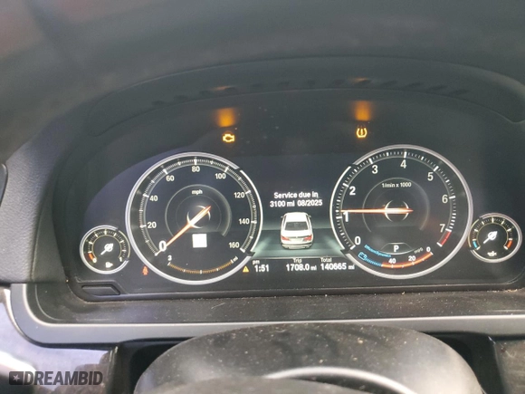 2015 BMW 7 Series 740i with VIN WBAYA6C59FD826757, listed as a Copart auction lot 41475055 with 140,665 mi miles and Salvage Title. Bid and sale history available at carsss.com. Image 9.