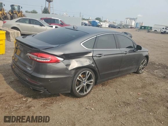 2019 Ford Fusion Titanium with VIN 3FA6P0K94KR254417, listed as a Copart auction lot 59150565 with 88,967 mi miles and Salvage title. Bid and sale history available at DreamBid. Image 3.