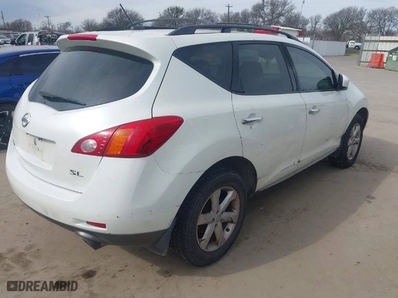 2009 Nissan Murano S with VIN JN8AZ18U69W012370, listed as a IAAI auction lot 41333790 with 186,798 mi miles. Bid and sale history available at carsss.com. Image 4.