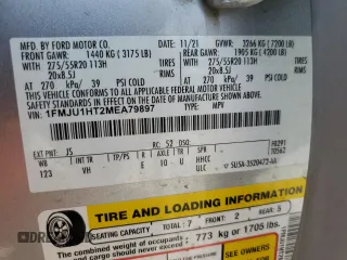 2021 Ford Expedition XLT z VIN 1FMJU1HT2MEA79897, wystawiony jako Copart lot #56353995 z przebiegiem 107 646 mil mil oraz Szkoda całkowita • Salvage title. Historia ofert i sprzedaży dostępna na DreamBid. Obrazek 13.