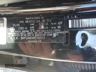 2024 Kia Forte LX with VIN 3KPF24AD4RE749515, listed as a Copart auction lot 47303425 with 20,461 mi miles and Salvage Title. Bid and sale history available at carsss.com. Image 15.
