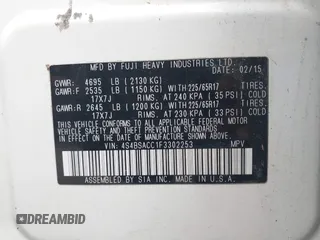 2015 Subaru Outback Premium с VIN 4S4BSACC1F3302253, выставлен на аукционе IAAI как лот 42505383 с пробегом 137 141 миль миль и . История ставок и продаж доступна на DreamBid. Изображение 9.