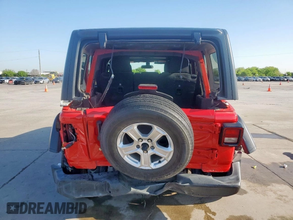 2020 Jeep Wrangler Unlimited Black and Tan with VIN 1C4HJXDG1LW189503, listed as a Copart auction lot 52196645 with 135,305 mi miles and Salvage title. Bid and sale history available at DreamBid. Image 6.