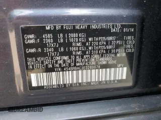 2014 Subaru Outback 2.5i with VIN 4S4BRBAC3E3280078, listed as a Copart auction lot 59531085 with 149,411 mi miles and Clean title. Bid and sale history available at DreamBid. Image 12.