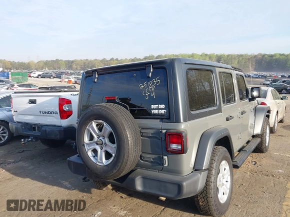 2019 Jeep Wrangler Unlimited Sport S с VIN 1C4HJXDNXKW521175, выставлен на аукционе IAAI как лот 41902053 с пробегом 56 184 миль миль и . История ставок и продаж доступна на DreamBid. Изображение 4.