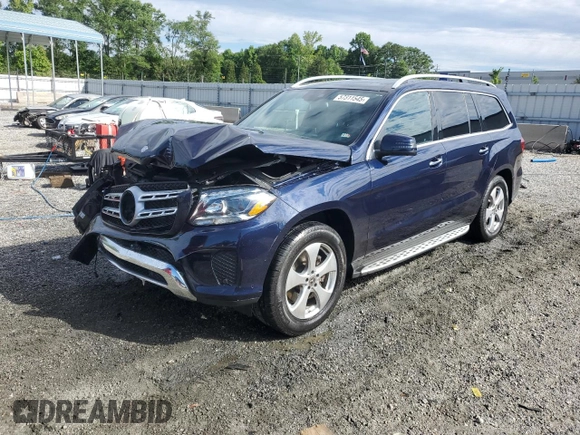 2017 Mercedes-Benz GLS 450 with VIN 4JGDF6EE6HA904783, listed as a Copart auction lot 57311545 with 100,160 mi miles and Salvage title. Bid and sale history available at DreamBid. Image 1.
