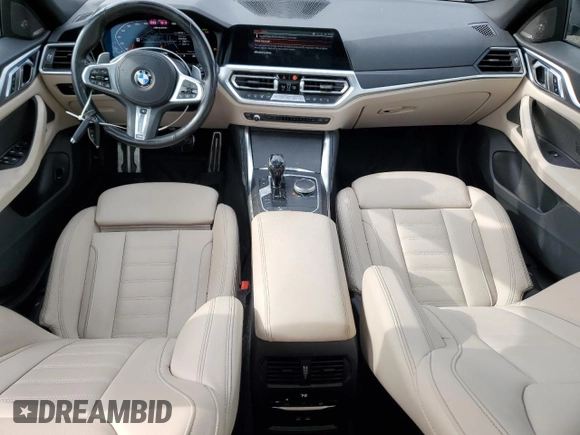 2022 BMW 4 Series M440i xDrive with VIN WBA13AW01NFL97602, listed as a Copart auction lot 43349585 with 46,123 mi miles and Salvage title. Bid and sale history available at DreamBid. Image 8.