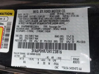 2013 Ford Fusion SE with VIN 3FA6P0HR7DR123816, listed as a IAAI auction lot 41737731 with 150,156 mi miles. Bid and sale history available at carsss.com. Image 9.