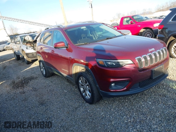 2019 Jeep Cherokee Latitude with VIN 1C4PJMCB1KD330788, listed as a IAAI auction lot 41162447 with 96,763 mi miles. Bid and sale history available at carsss.com. Image 1.