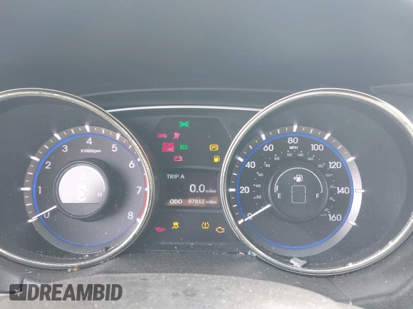 2013 Hyundai Sonata GLS with VIN 5NPEB4AC7DH629621, listed as a IAAI auction lot 41754217 with 87,862 mi miles and . Bid and sale history available at DreamBid. Image 7.