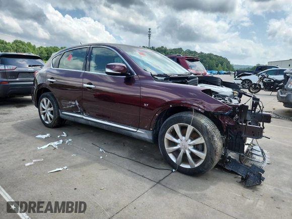 2017 Infiniti QX50 with VIN JN1BJ0RP0HM384553, listed as a Copart auction lot 61646415 with Not provided miles and Non repairable. Bid and sale history available at DreamBid. Image 4.