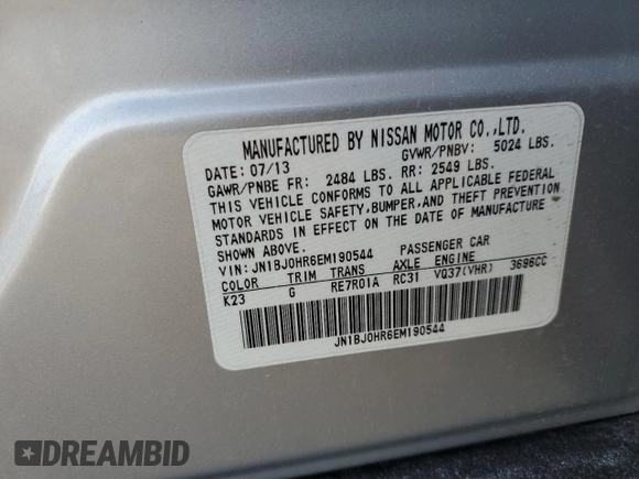 2014 Infiniti QX50 Journey with VIN JN1BJ0HR6EM190544, listed as a Copart auction lot 84567304 with 64,403 mi miles and Salvage Title. Bid and sale history available at carsss.com. Image 13.