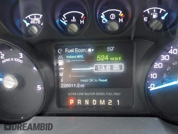 2012 Ford F-250 XL with VIN 1FT7W2BT6CEB07609, listed as a IAAI auction lot 42264092 with 226,511 mi miles and . Bid and sale history available at DreamBid. Image 14.