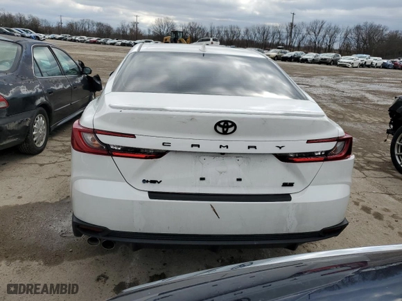 2025 Toyota Camry LE with VIN 4T1DAACK4SU063482, listed as a Copart auction lot 48110135 with 9,175 mi miles and Salvage Title. Bid and sale history available at carsss.com. Image 6.