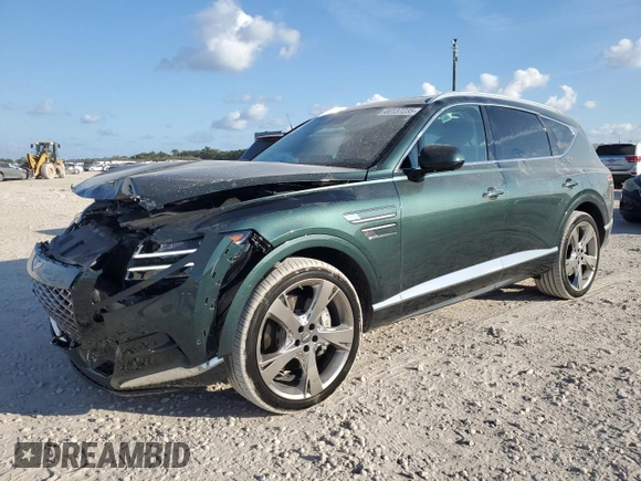 2023 Genesis GV80 with VIN KMUHCESC5PU120598, listed as a Copart auction lot 44137235 with 18,099 mi miles and Salvage title. Bid and sale history available at DreamBid. Image 1.