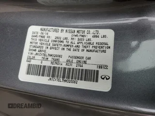 2017 Infiniti Q60 Premium with VIN JN1CV7EL7HM320062, listed as a Copart auction lot 46261505 with 100,971 mi miles and Salvage title. Bid and sale history available at DreamBid. Image 12.