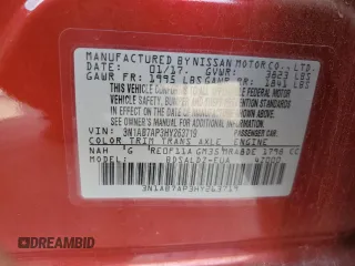 2017 Nissan Sentra SV z VIN 3N1AB7AP3HY263719, wystawiony jako Copart lot #55816355 z przebiegiem 124 585 mil mil oraz Szkoda całkowita • Salvage title. Historia ofert i sprzedaży dostępna na DreamBid. Obrazek 12.