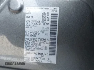2019 Nissan Rogue SL with VIN 5N1AT2MT9KC800370, listed as a IAAI auction lot 41761693 with 51,517 mi miles and . Bid and sale history available at DreamBid. Image 9.