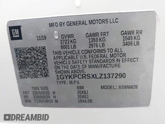 2020 Cadillac XT6 FWD Premium Luxury с VIN 1GYKPCRSXLZ137290, выставлен на аукционе IAAI как лот 41814228 с пробегом 61 661 миль миль и . История ставок и продаж доступна на DreamBid. Изображение 9.