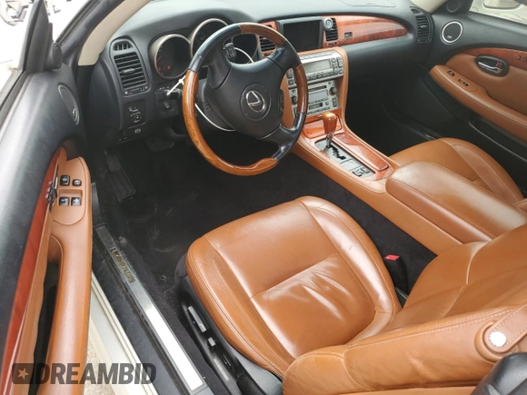 2002 Lexus SC 430 z VIN JTHFN48Y420010870, wystawiony jako Copart lot #58817105 z przebiegiem 131 964 mil mil oraz Szkoda całkowita • Salvage title. Historia ofert i sprzedaży dostępna na DreamBid. Obrazek 8.