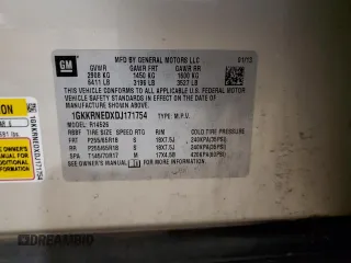 2013 GMC Acadia SLE z VIN 1GKKRNEDXDJ171754, wystawiony jako Copart lot #49297485 z przebiegiem 239 506 mil mil oraz Szkoda całkowita • Salvage title. Historia ofert i sprzedaży dostępna na DreamBid. Obrazek 14.
