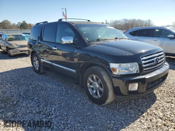 2007 Infiniti QX56 with VIN 5N3AA08A17N802796, listed as a Copart auction lot 40329674 with 27,793 mi miles and Salvage Title. Bid and sale history available at carsss.com. Image 4.