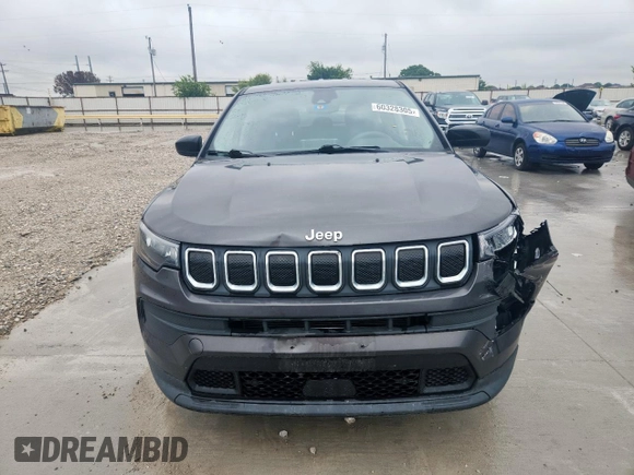 2022 Jeep Compass Sport с VIN 3C4NJCAB2NT167961, выставлен на аукционе Copart как лот 60328305 с пробегом 22 187 миль миль и Списание • Salvage title. История ставок и продаж доступна на DreamBid. Изображение 5.