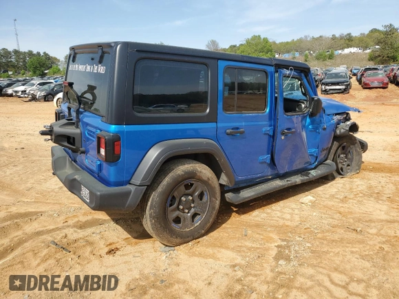 2022 Jeep Wrangler Unlimited Sport z VIN 1C4HJXDN6NW232539, wystawiony jako Copart lot #43936495 z przebiegiem 29 571 mil mil oraz Szkoda całkowita • Salvage title. Historia ofert i sprzedaży dostępna na DreamBid. Obrazek 3.