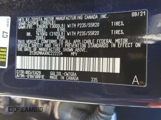 2022 Lexus RX with VIN 2T2HZMAAXNC222254, listed as a Copart auction lot 48071845 with 87,822 mi miles and Salvage Title. Bid and sale history available at carsss.com. Image 14.