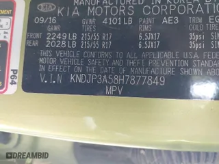 2017 Kia Soul + with VIN KNDJP3A58H7877849, listed as a IAAI auction lot 41932260 with NaN miles. Bid and sale history available at carsss.com. Image 9.