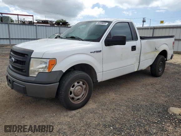 2014 Ford F-150 XL with VIN 1FTMF1CM8EKF55066, listed as a Copart auction lot 55259635 with 117,225 mi miles and Clean title. Bid and sale history available at DreamBid. Image 1.