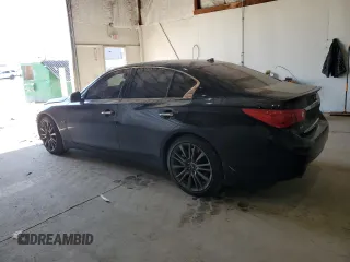 2016 Infiniti Q50 Red Sport 400 with VIN JN1FV7AR8GM450745, listed as a Copart auction lot 54018795 with 116,758 mi miles and Salvage title. Bid and sale history available at DreamBid. Image 2.