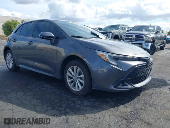 2024 Toyota Corolla Hatchback SE with VIN JTND4MBE9R3232013, listed as a IAAI auction lot 41578862 with 20,434 mi miles. Bid and sale history available at carsss.com. Image 1.