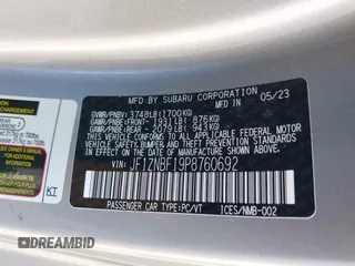 2023 Toyota 86 Premium with VIN JF1ZNBF19P8760692, listed as a IAAI auction lot 42158567 with 16,585 mi miles and . Bid and sale history available at DreamBid. Image 9.