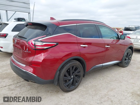 2017 Nissan Murano SV with VIN 5N1AZ2MGXHN156862, listed as a IAAI auction lot 41761375 with 8,430 mi miles. Bid and sale history available at carsss.com. Image 4.