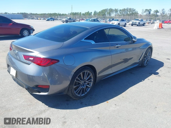 2017 Infiniti Q60 Red Sport 400 with VIN JN1FV7EL6HM700944, listed as a IAAI auction lot 41764147 with 157,211 mi miles and . Bid and sale history available at carsss.com. Image 4.