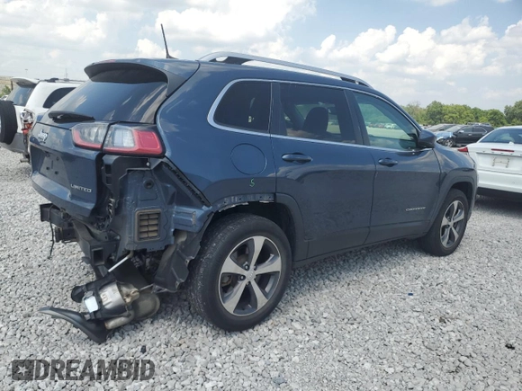 2019 Jeep Cherokee Limited with VIN 1C4PJMDX8KD456737, listed as a Copart auction lot 62178195 with 41,249 mi miles and Salvage title. Bid and sale history available at DreamBid. Image 3.