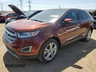 2015 Ford Edge Titanium z VIN 2FMTK4K89FBB15247, wystawiony jako Copart lot #56315915 z przebiegiem 66 267 mil mil oraz Szkody całkowita. Historia ofert i sprzedaży dostępna na DreamBid. Obrazek 1.