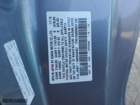 2011 Honda CR-Z with VIN JHMZF1C46BS008457, listed as a Copart auction lot 88955115 with 102,513 mi miles and Salvage Title. Bid and sale history available at carsss.com. Image 12.