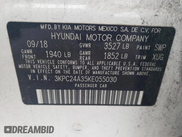 2019 Hyundai Accent SE with VIN 3KPC24A35KE055030, listed as a Copart auction lot 71109043 with 48,148 mi miles. Bid and sale history available at carsss.com. Image 13.