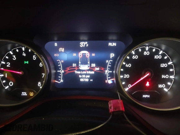 2018 Jeep Compass Trailhawk with VIN 3C4NJDDB2JT328269, listed as a IAAI auction lot 41597957 with 66,789 mi miles and . Bid and sale history available at carsss.com. Image 7.