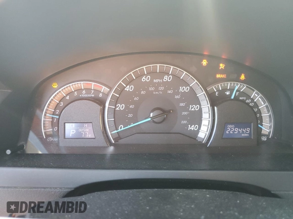 2012 Toyota Camry L with VIN 4T1BF1FK7CU620519, listed as a Copart auction lot 54078945 with 229,449 mi miles and Salvage Title. Bid and sale history available at DreamBid. Image 9.