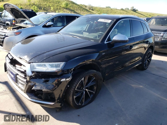 2018 Audi SQ5 Premium Plus with VIN WA1A4AFY0J2007915, listed as a Copart auction lot 61176533 with 53,727 mi miles and . Bid and sale history available at DreamBid. Image 1.