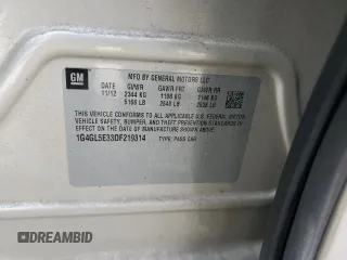 2013 Buick LaCrosse Leather z VIN 1G4GL5E33DF219314, wystawiony jako Copart lot #78661574 z przebiegiem 182 129 mil mil oraz Szkoda całkowita • Salvage title. Historia ofert i sprzedaży dostępna na DreamBid. Obrazek 13.