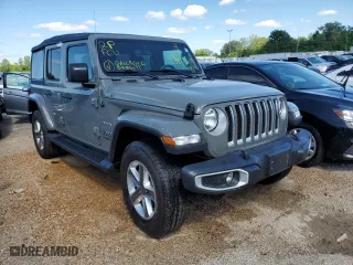 2022 Jeep Wrangler Unlimited Sahara Altitude with VIN 1C4HJXEG5NW174021, listed as a Copart auction lot 55200532 with 0 mi miles and Salvage Title. Bid and sale history available at carsss.com. Image 1.